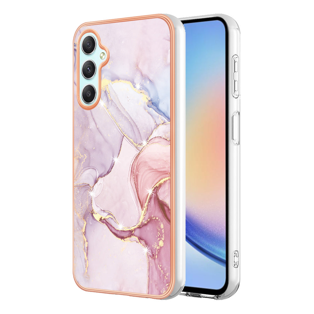 YB IMD Series-2 For Samsung Galaxy A24 4G Electroplating Cover IMD Marble Pattern Phone Case TPU Shell YB IMD Series-2 For Samsung Galaxy A24 4G Electroplating Cover IMD Marble Pattern Phone Case TPU Shell